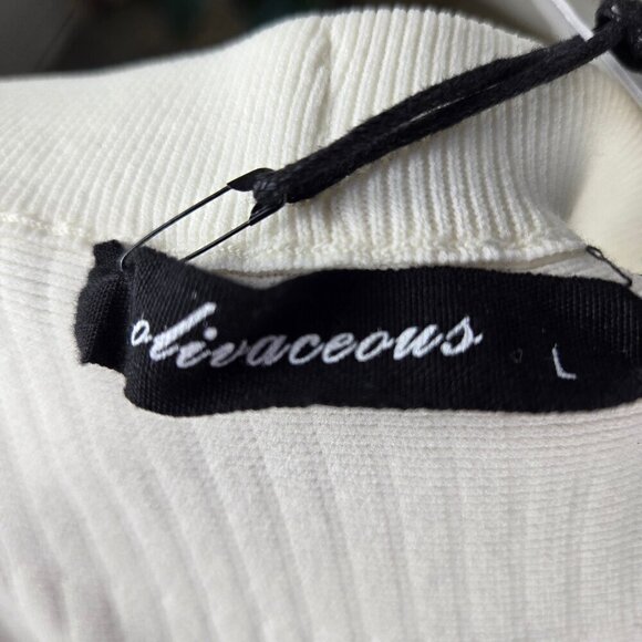 Olivaceous Size Large Cream Textured Skater Circle Skirt Elastic Waist NWT - Picture 7 of 11